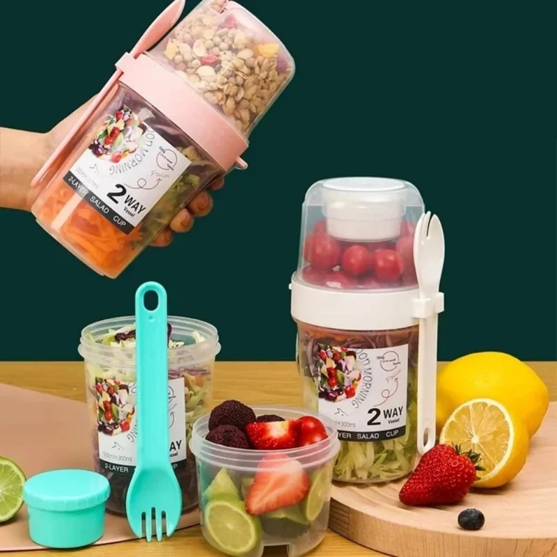 Meal Prep Glass Containers - Oatmeal Yogurt Salad Cup Portable Breakfast