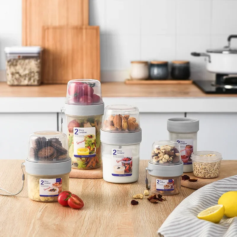 Meal Prep Glass Containers - Breakfast Oatmeal Cereal Nut Yogurt Salad