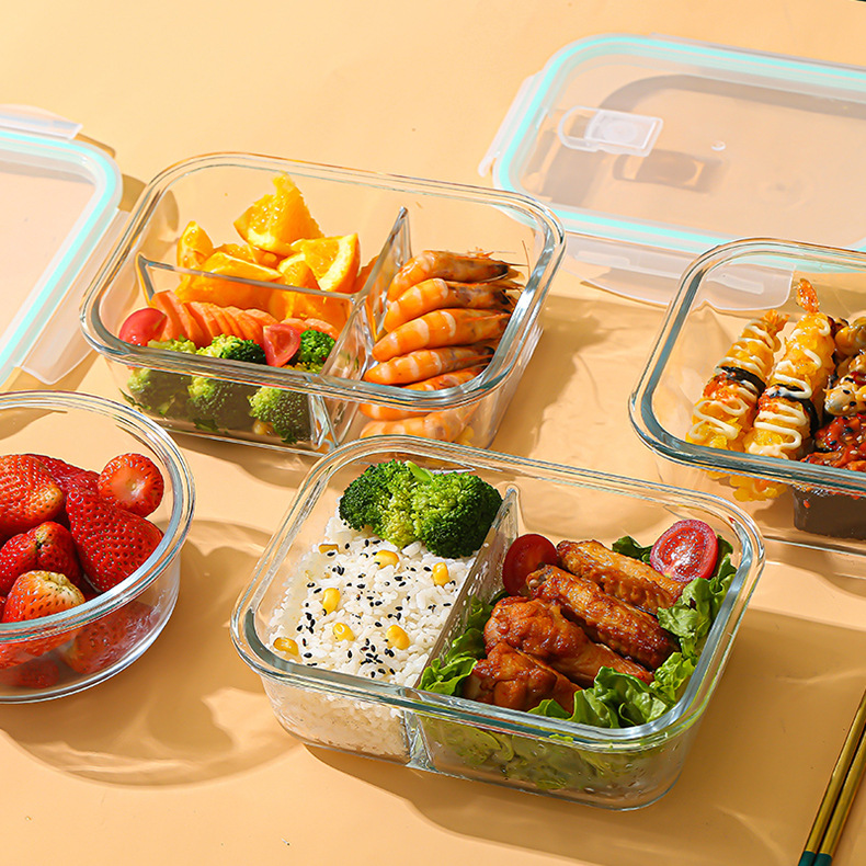 Meal Prep Glass Containers - Glass Fresh-Keeping Box high Borosilicate Heat-Resistant