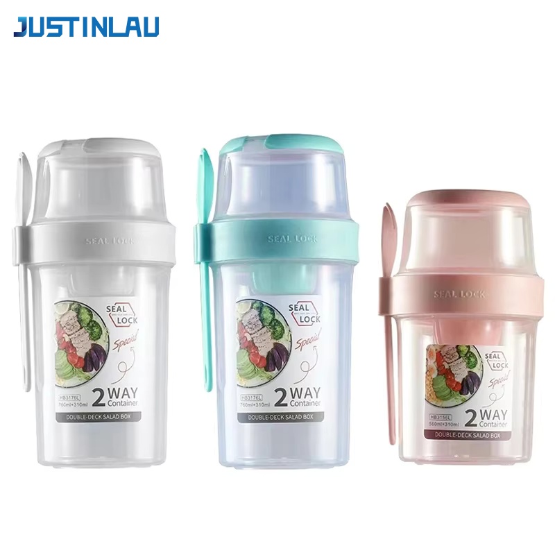 Meal Prep Tupperware - JUSTINLAU Portable Fitness Weight Reducing Salad