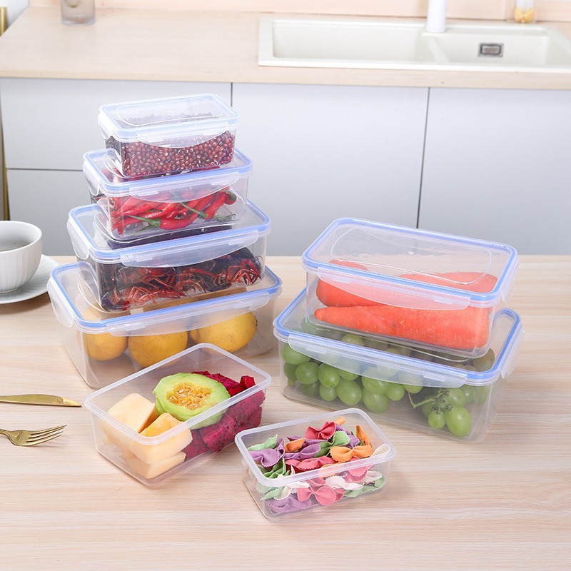 Meal Prep For Office - Rectangular Airtight Plastic Lunch Box With
