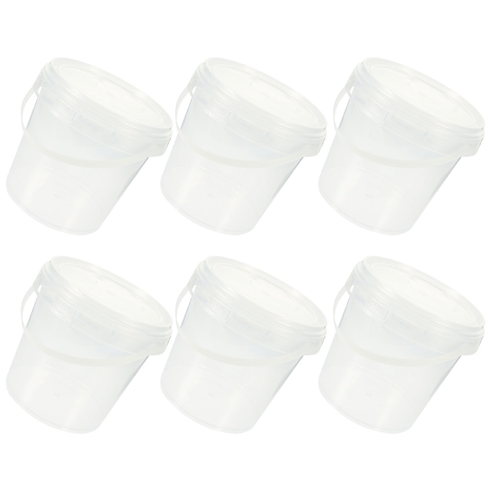 Meal Prep Rice - 6Pcs Clear Plastic Food Storage Buckets