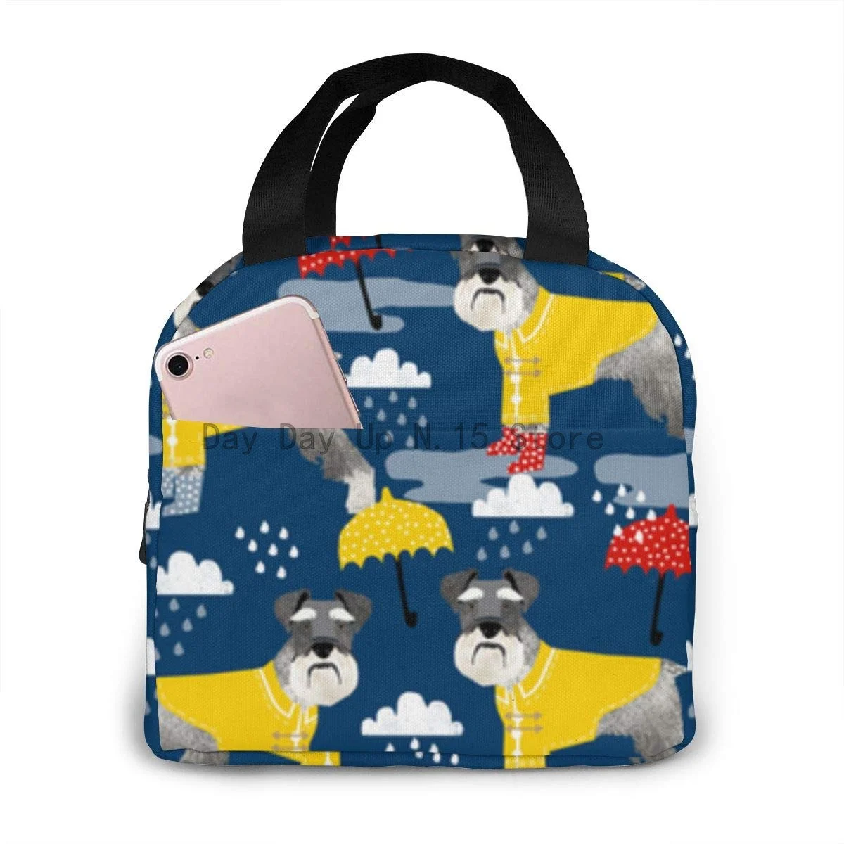 Meal Prep For Office - Schnauzer Raincoat Dog Hawaiian Surfer Portable