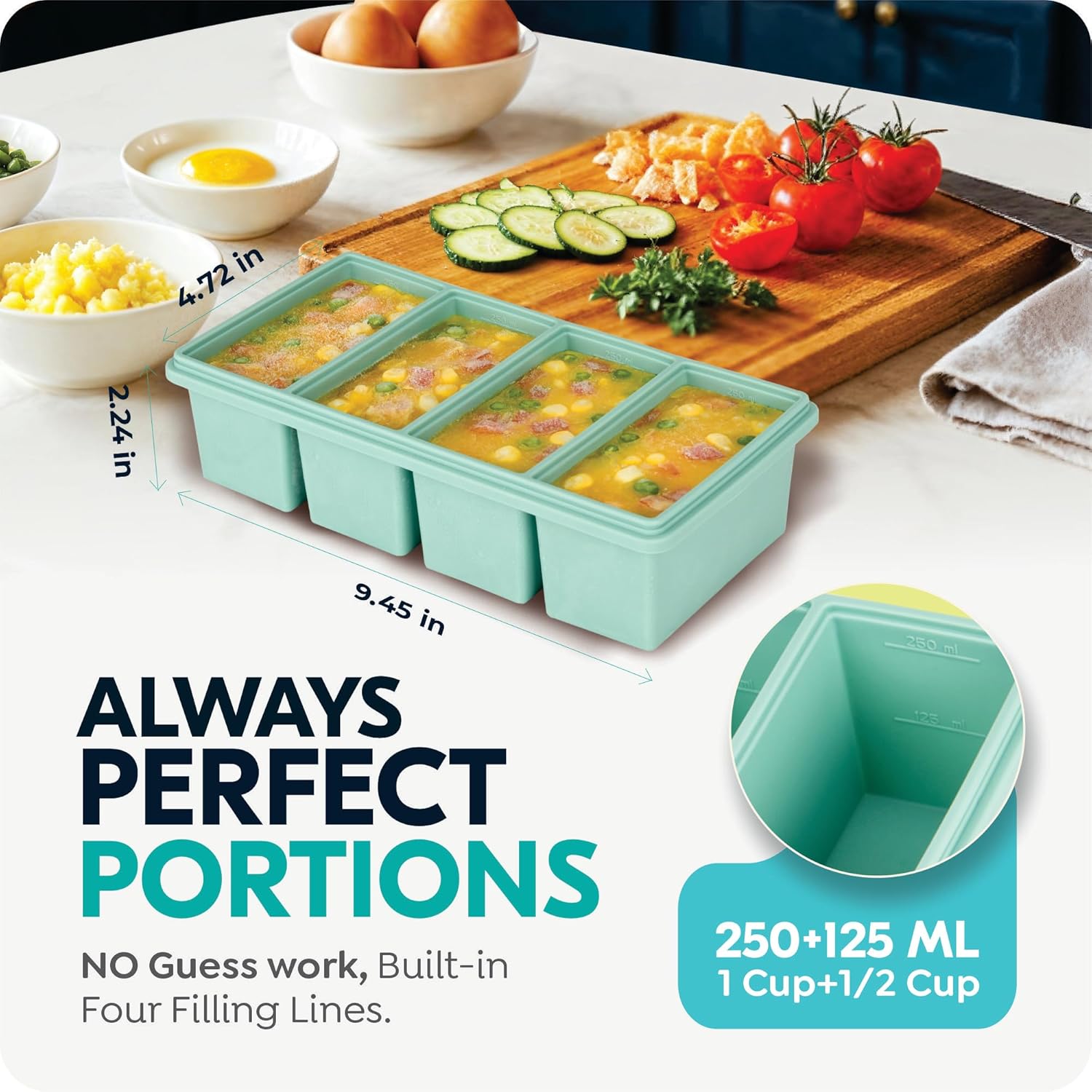 1000ML Silicone Freezer Tray w - Meal Prep Menu recension och pris