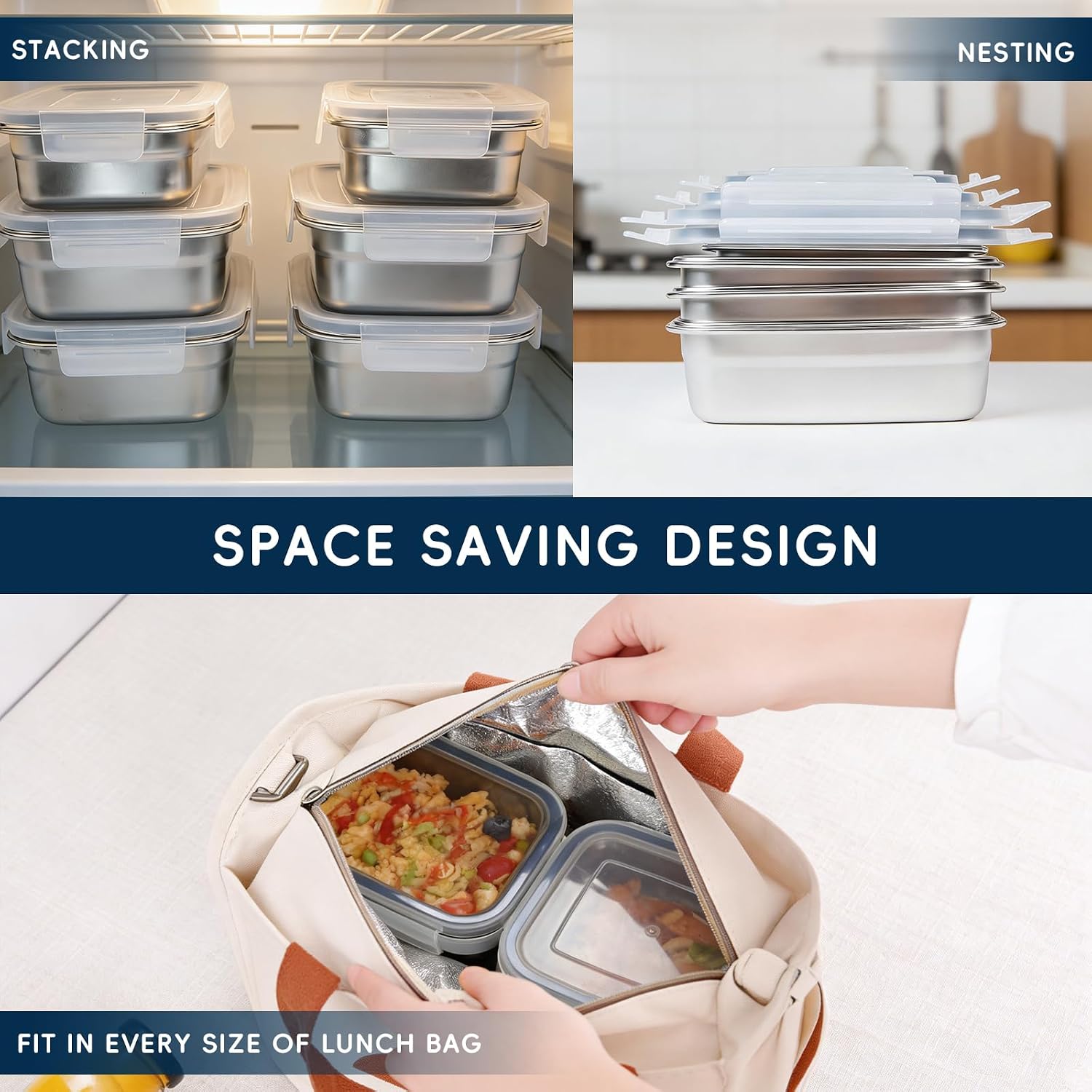 10PCS 304 Stainless Steel Food - Meal Prep Oven Safe Containers recension och pris
