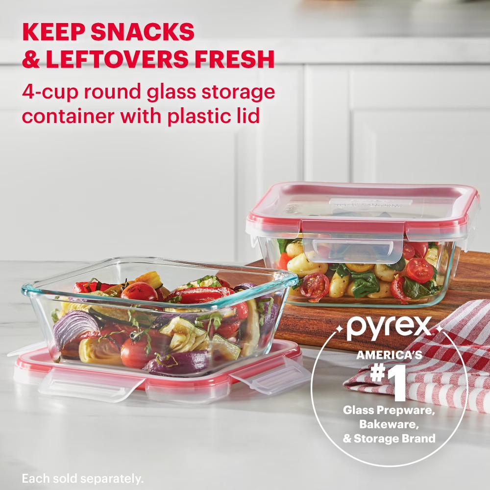 Freshlock 4-Cup Square Glass F - Meal Prep Oven Safe Containers recension och pris