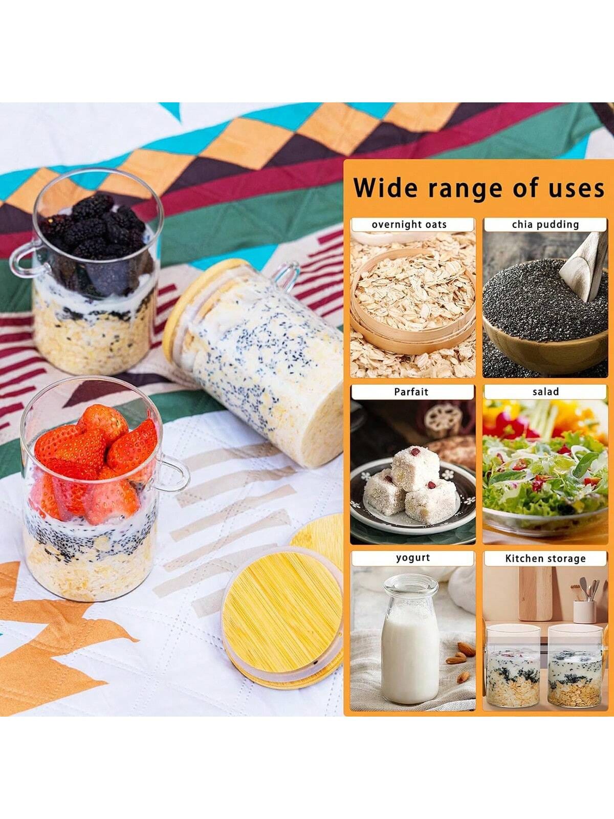 4 Pack Overnight Oats Jars Mod - Meal Prep Yogurt Cups recension och pris
