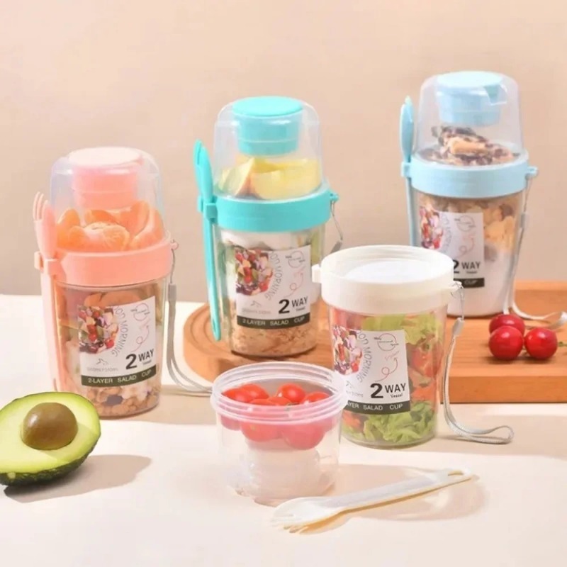 Oatmeal Yogurt Salad Cup Porta - Meal Prep Glass Containers recension och pris