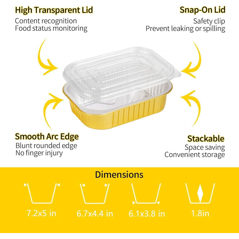 【20-Count 750ml Gold Pans】Reus - Meal Prep Oven Safe Containers recension och pris