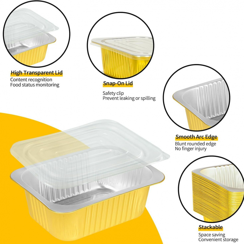【20-Count 750ml Gold Pans】Reus - Meal Prep Oven Safe Containers recension och pris