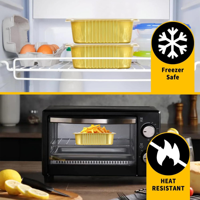 【20-Count 750ml Gold Pans】Reus - Meal Prep Oven Safe Containers recension och pris