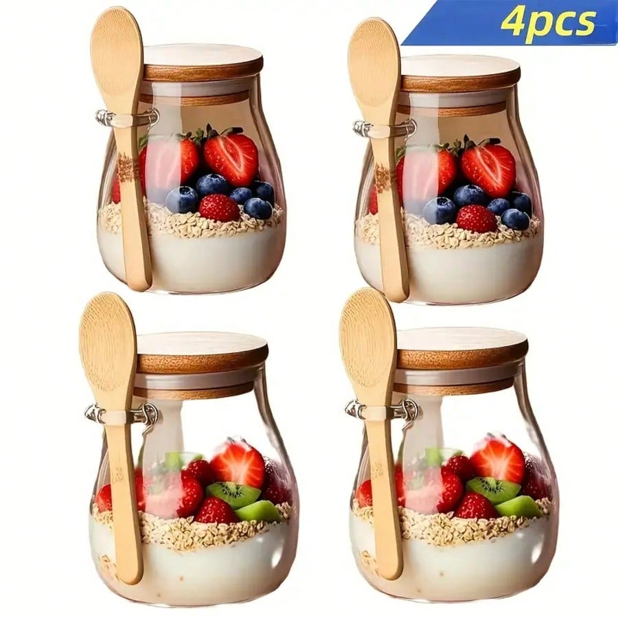 4 Pack Overnight Oats Containe - Meal Prep Yogurt Cups recension och pris
