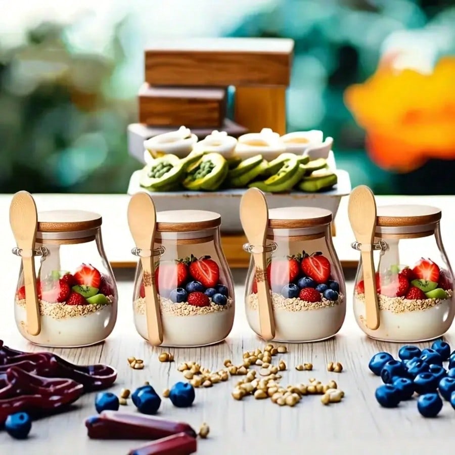 4 Pack Overnight Oats Containe - Meal Prep Yogurt Cups recension och pris
