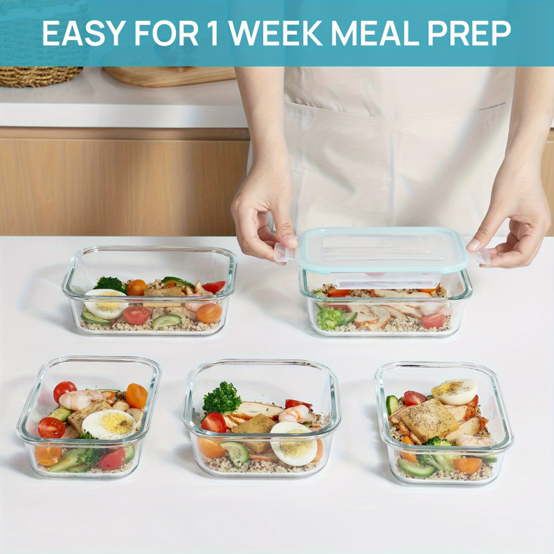 8Pcs Sealed Glass Food Storage - Meal Prep Oven Safe Containers recension och pris