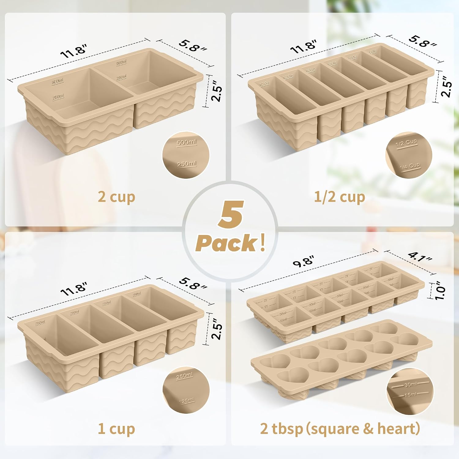 Silicone Freezer Mold with Lid - Meal Prep Oven Safe Containers recension och pris