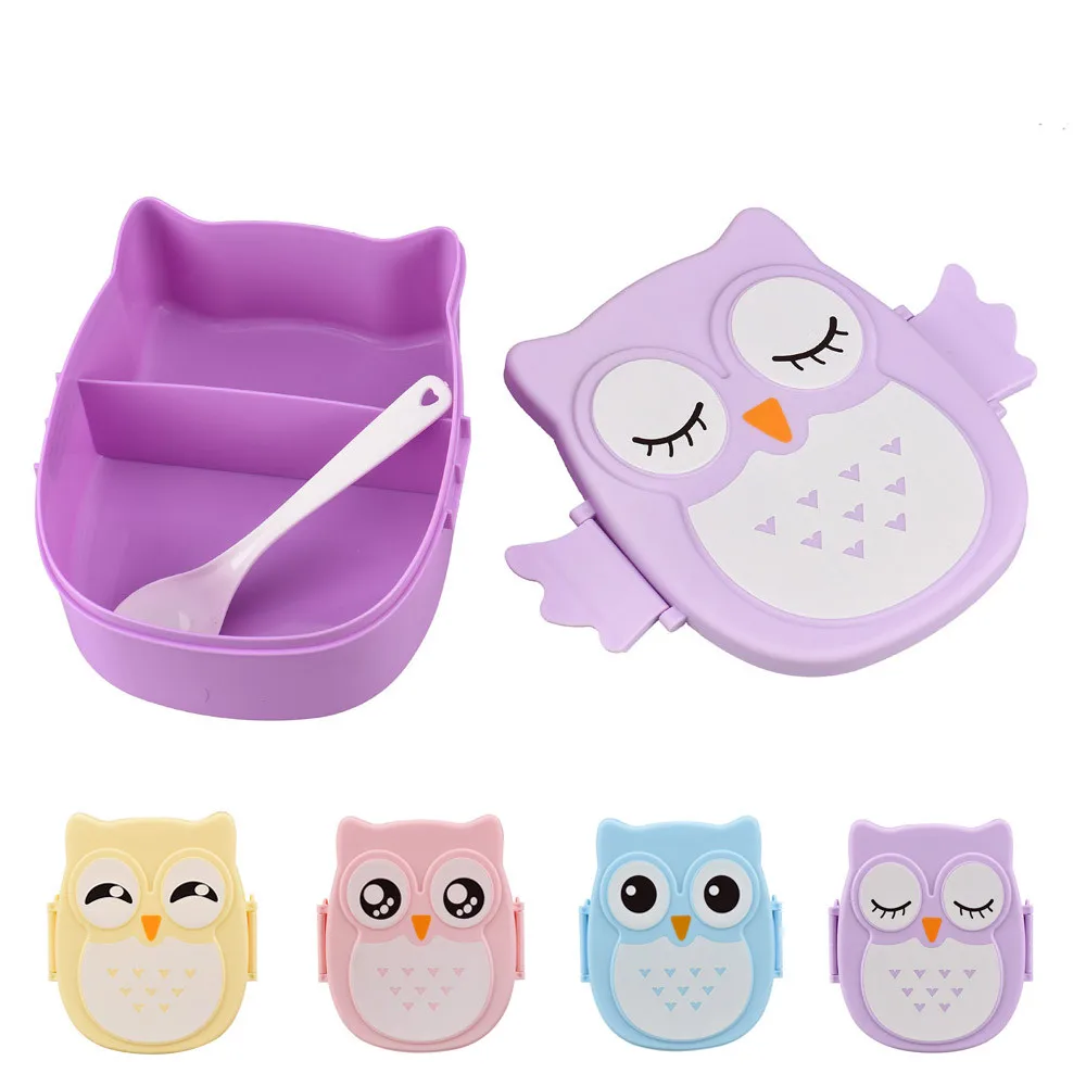 Portable Owl Lunch Box Cartoon - Meal Prep Tupperware recension och pris