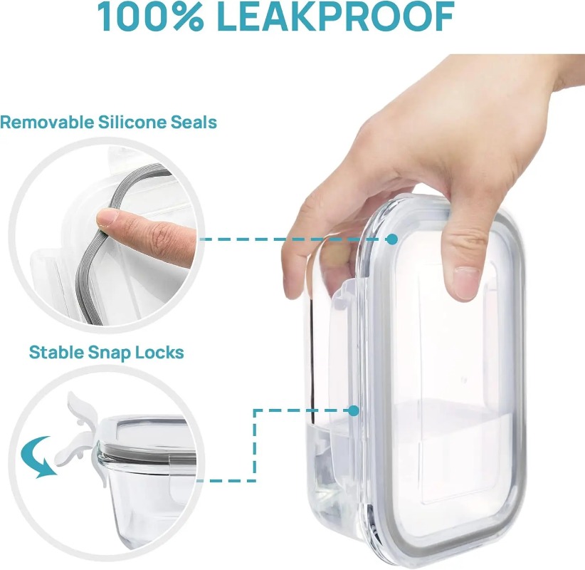 Glass Food Storage Containers  - Meal Prep Oven Safe Containers recension och pris