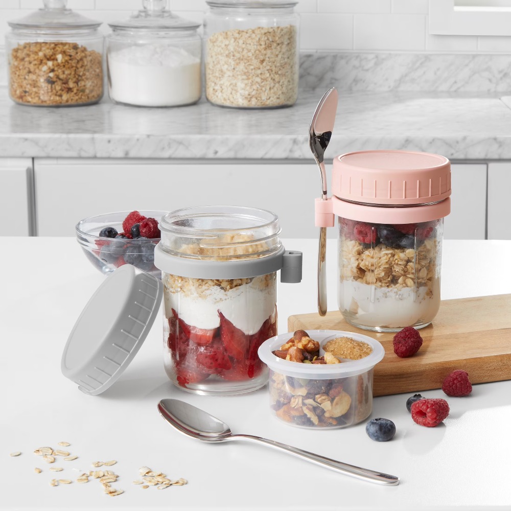 Portable Overnight Oats Food J - Meal Prep Glass Containers recension och pris