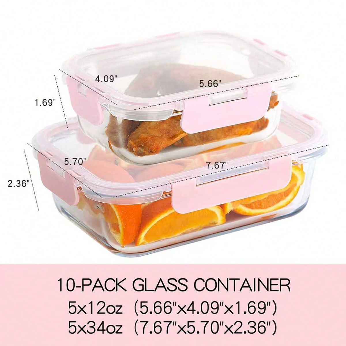 10 Pack Glass Meal Prep Contai - Meal Prep Glass Containers recension och pris