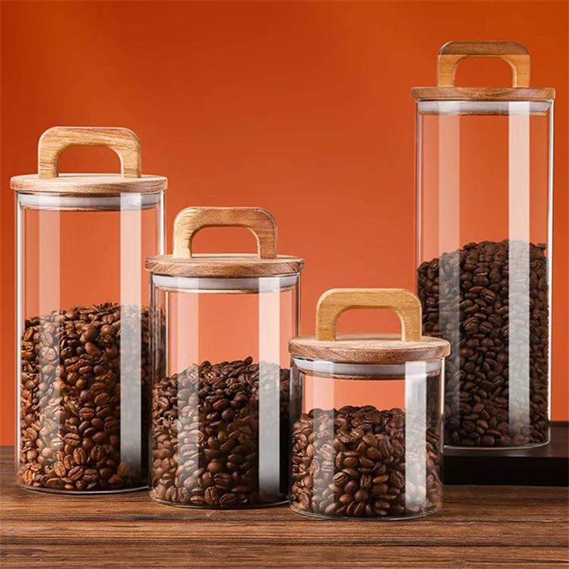 Clear Glass Jar with Bamboo Li - Meal Prep Glass Containers recension och pris