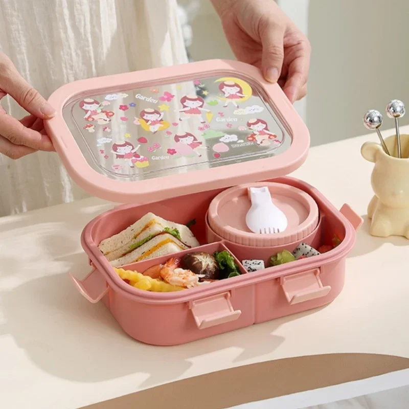 Cartoon Lunch Box of Students  - Meal Prep Tupperware recension och pris