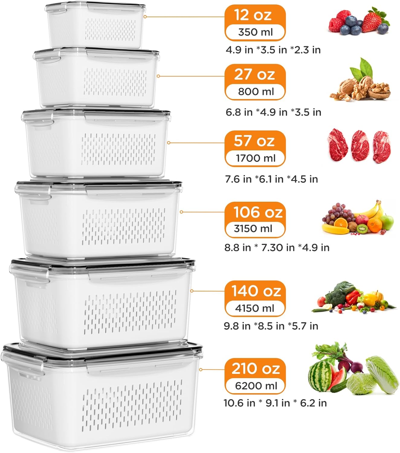 4/5/6/8Pcs Airtight Food Stora - Meal Prep Oven Safe Containers recension och pris