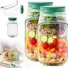 Portable Salad Jar Container w - Meal Prep For Office recension och pris