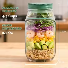 Portable Salad Jar Container w - Meal Prep For Office recension och pris