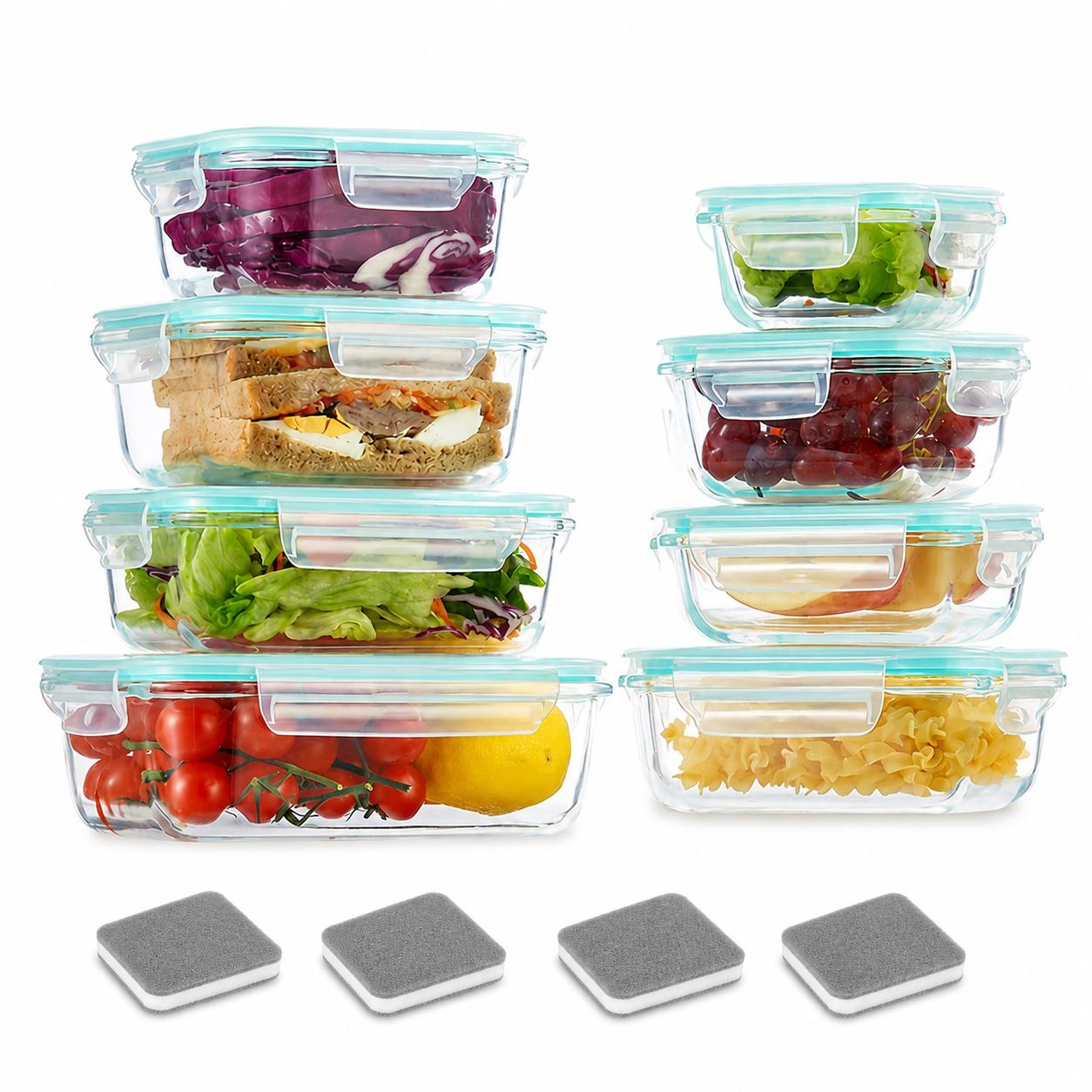 16pcs Sealed Glass Food Storag - Meal Prep Glass Containers recension och pris
