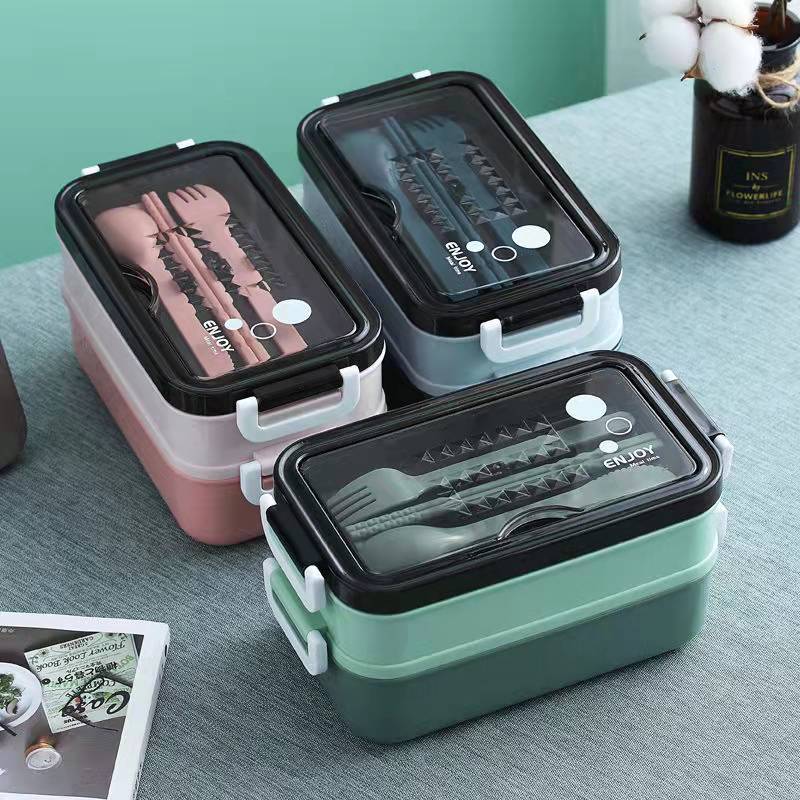1pc 1400ml Double-layer Lunch  - Meal Prep Tupperware recension och pris