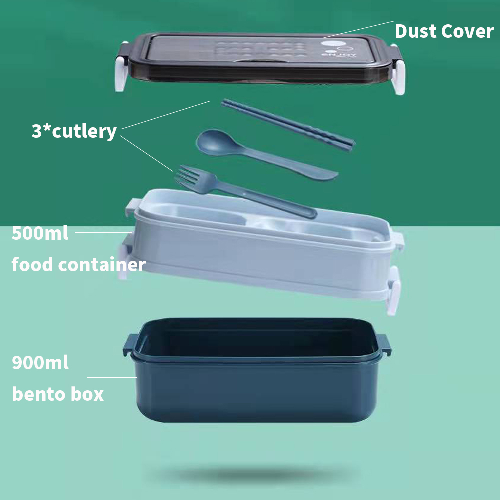 1pc 1400ml Double-layer Lunch  - Meal Prep Tupperware recension och pris