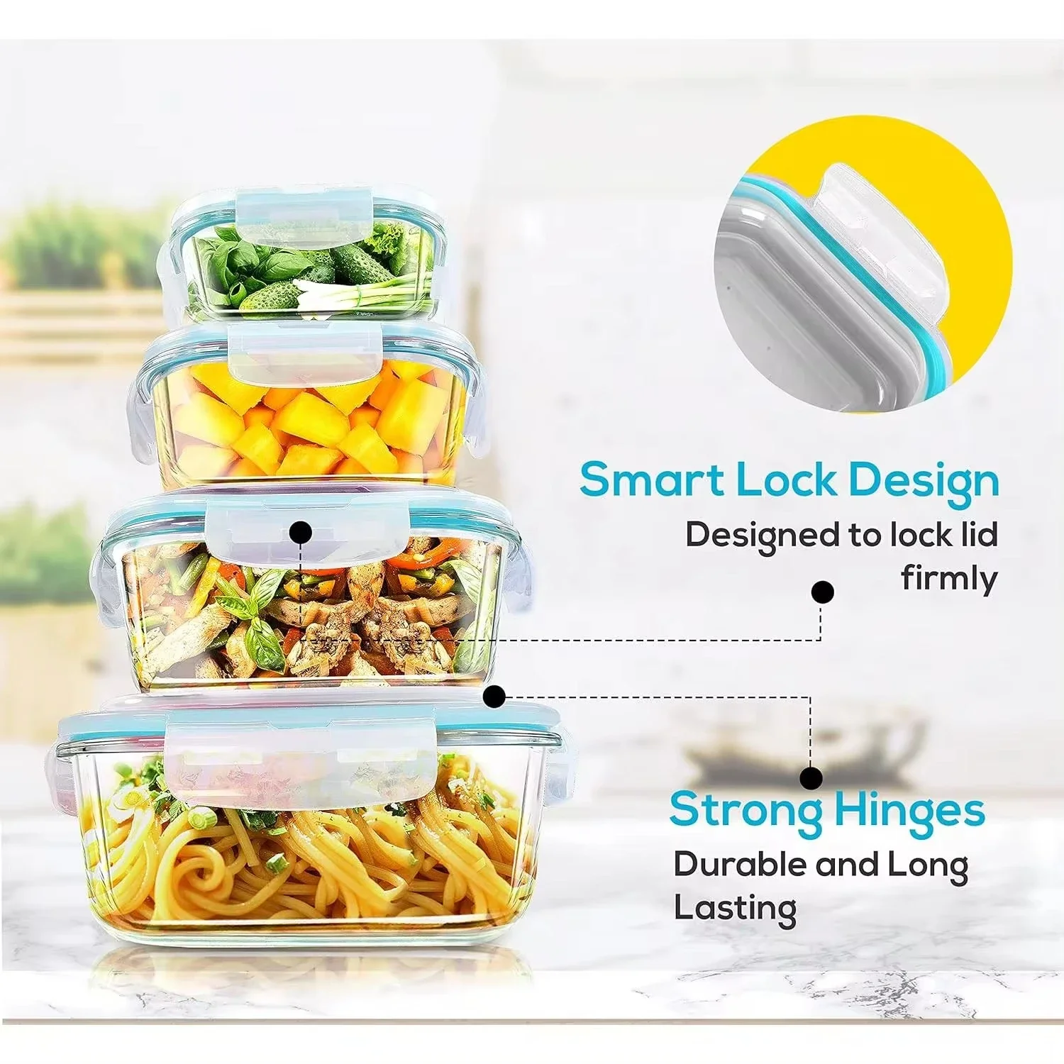 Glass Lunch Box Food Storage C - Meal Prep Glass Containers recension och pris