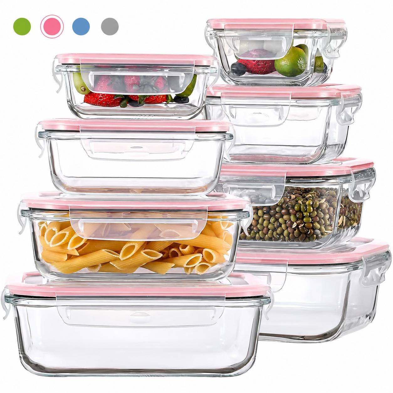 8/12Pcs Stackable Borosilicate - Meal Prep Oven Safe Containers recension och pris